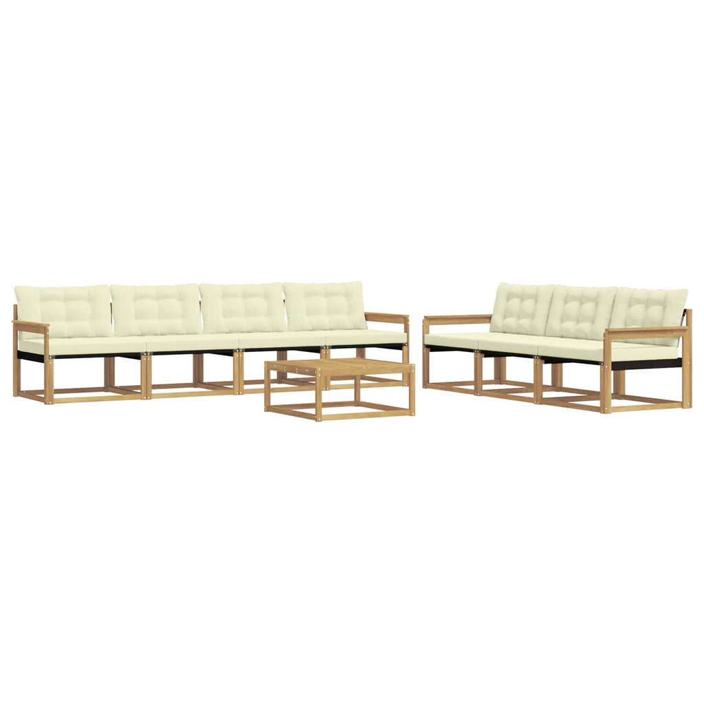 Outdoor-Sofagarnitur 8 pcs Weiß und Creme