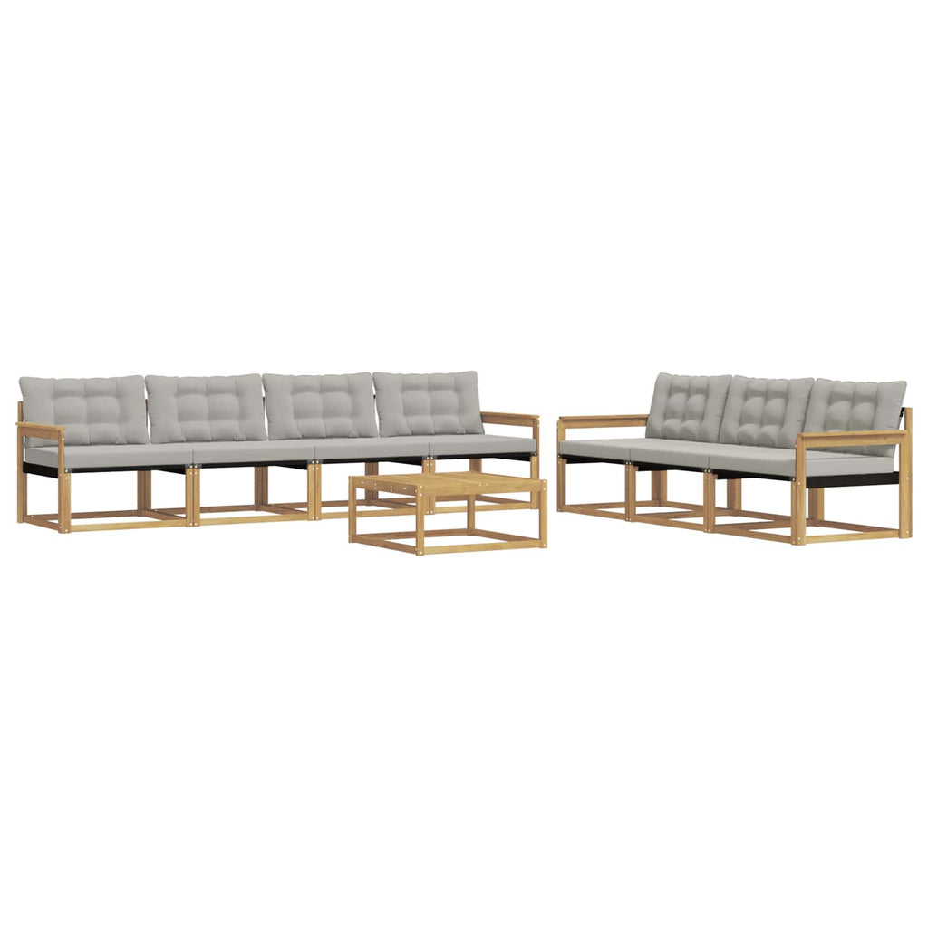 Outdoor-Sofagarnitur 8 pcs Weiß und Hellgrau