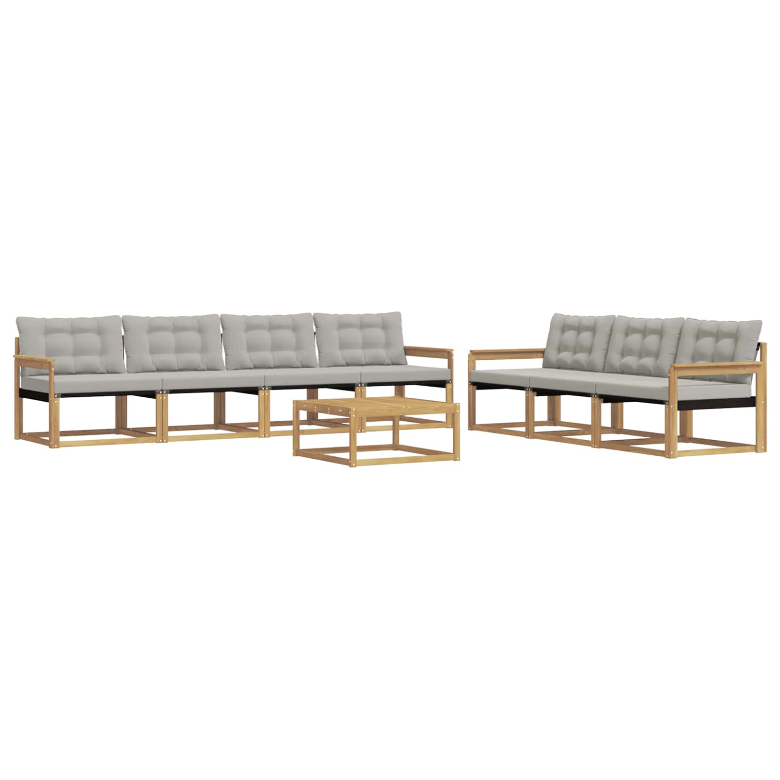Outdoor-Sofagarnitur 8 pcs Weiß und Hellgrau