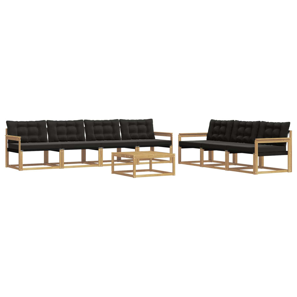 Outdoor-Sofagarnitur 8 pcs Weiß und Schwarz
