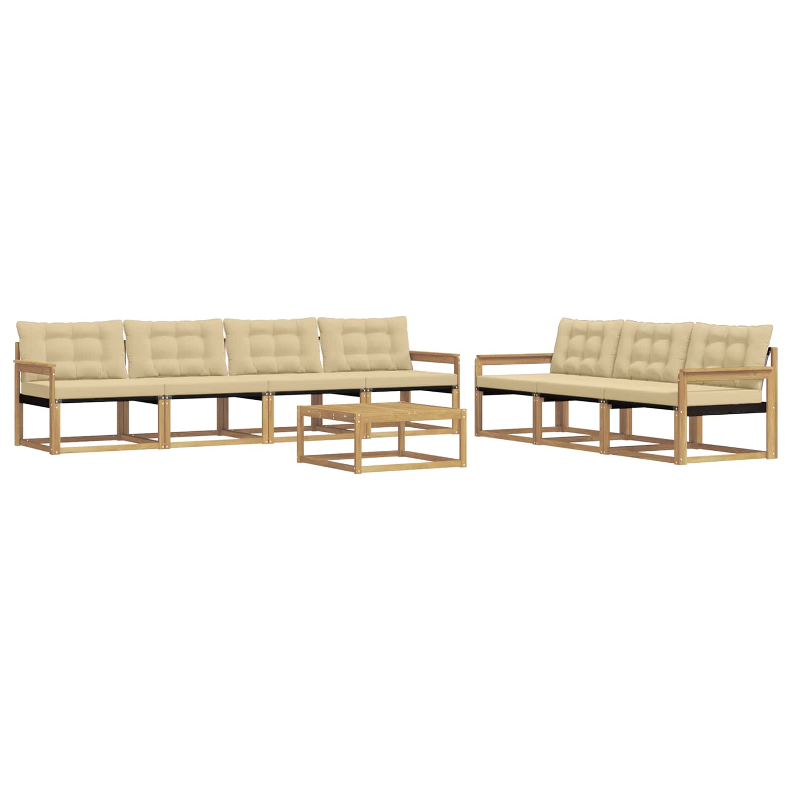 Outdoor-Sofagarnitur 8 pcs Weiß und Beige