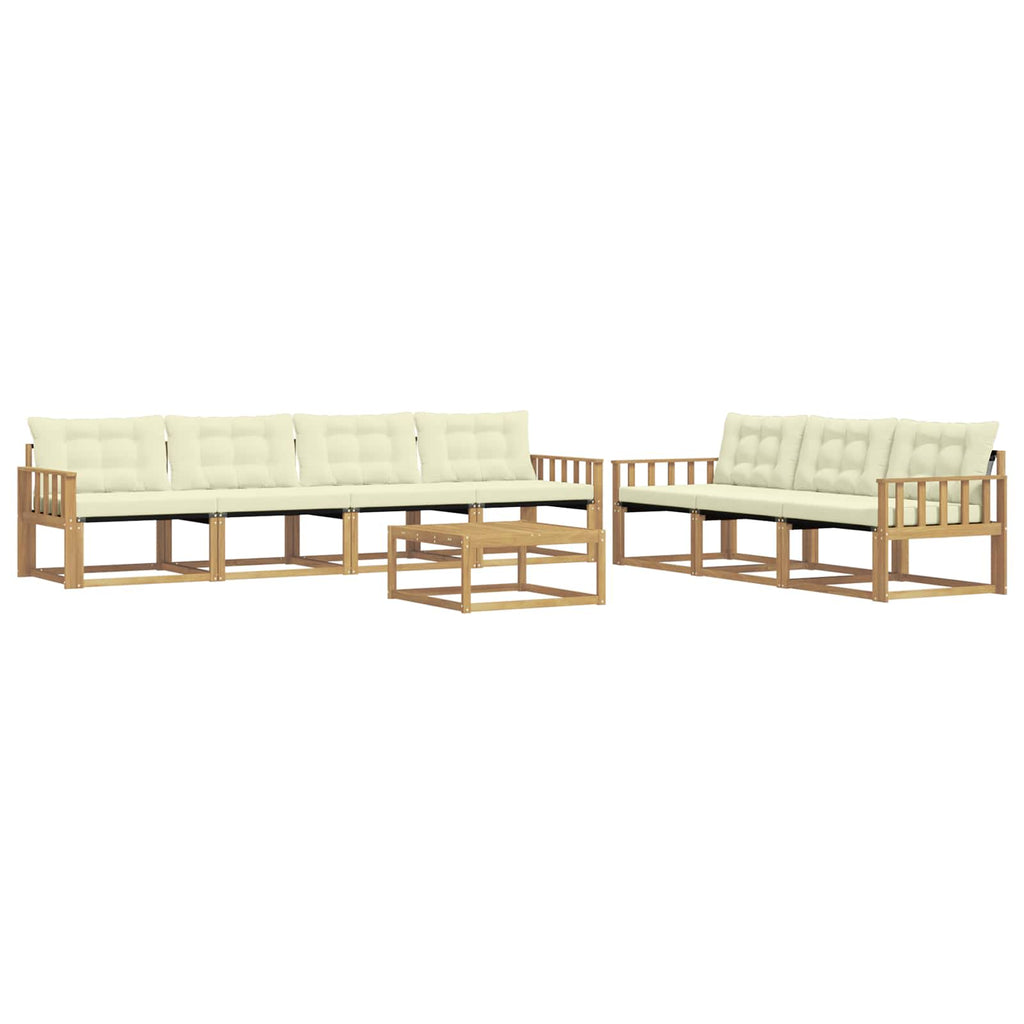 Outdoor-Sofagarnitur 8 pcs Weiß und Creme