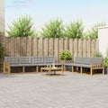 Outdoor-Sofagarnitur 8 pcs Weiß und Hellgrau