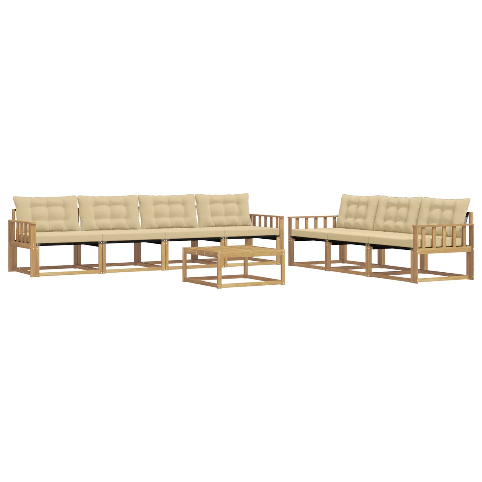 Outdoor-Sofagarnitur 8 pcs Weiß und Beige