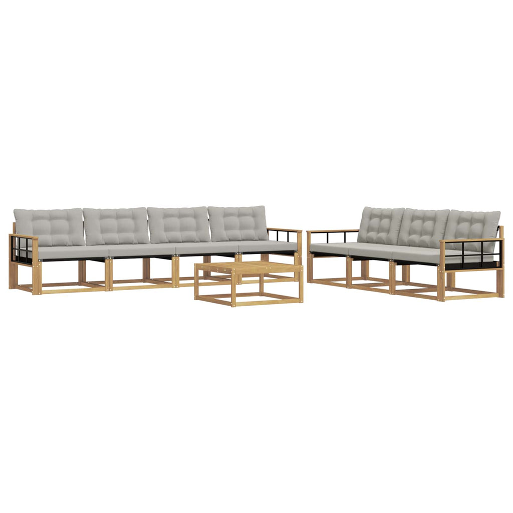Outdoor-Sofagarnitur 8 pcs Weiß und Hellgrau