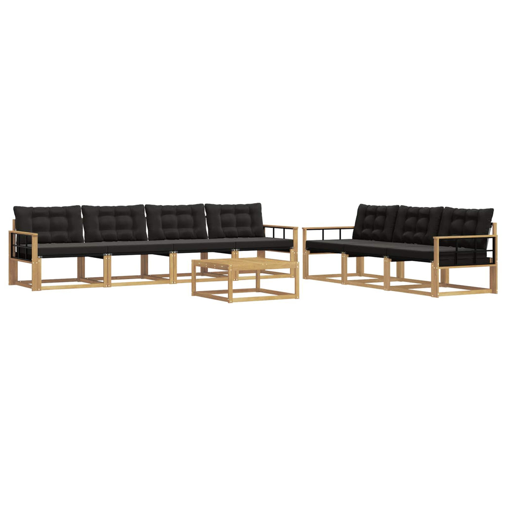 Outdoor-Sofagarnitur 8 pcs Weiß und Schwarz