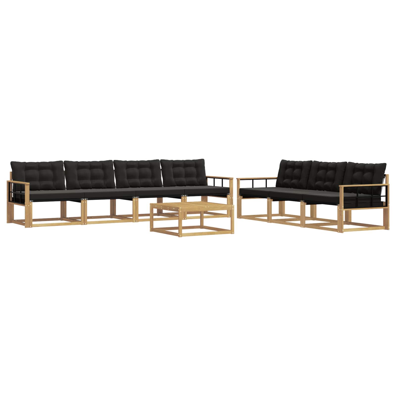Outdoor-Sofagarnitur 8 pcs Weiß und Schwarz