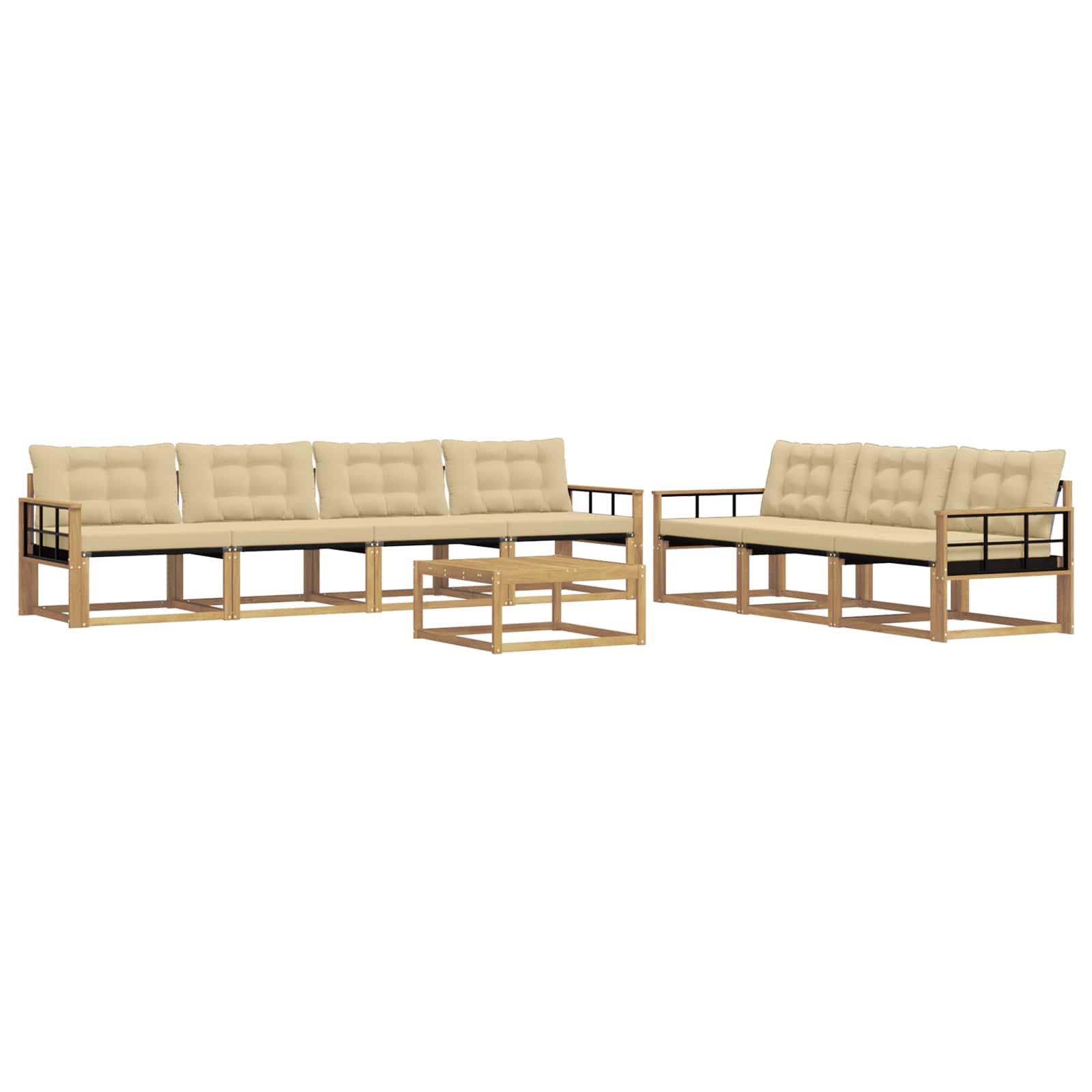 Outdoor-Sofagarnitur 8 pcs Weiß und Beige