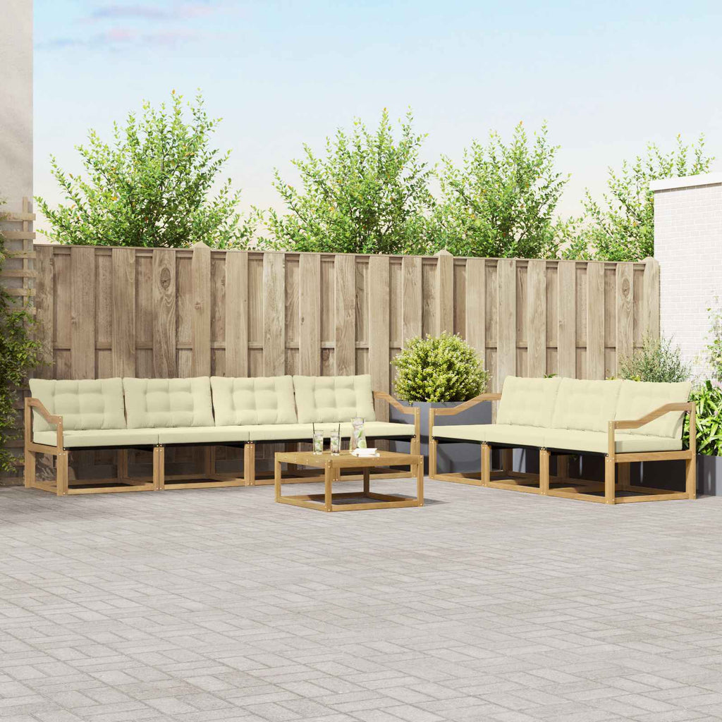 Outdoor-Sofagarnitur 8 pcs Weiß und Creme