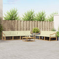 Outdoor-Sofagarnitur 8 pcs Weiß und Creme