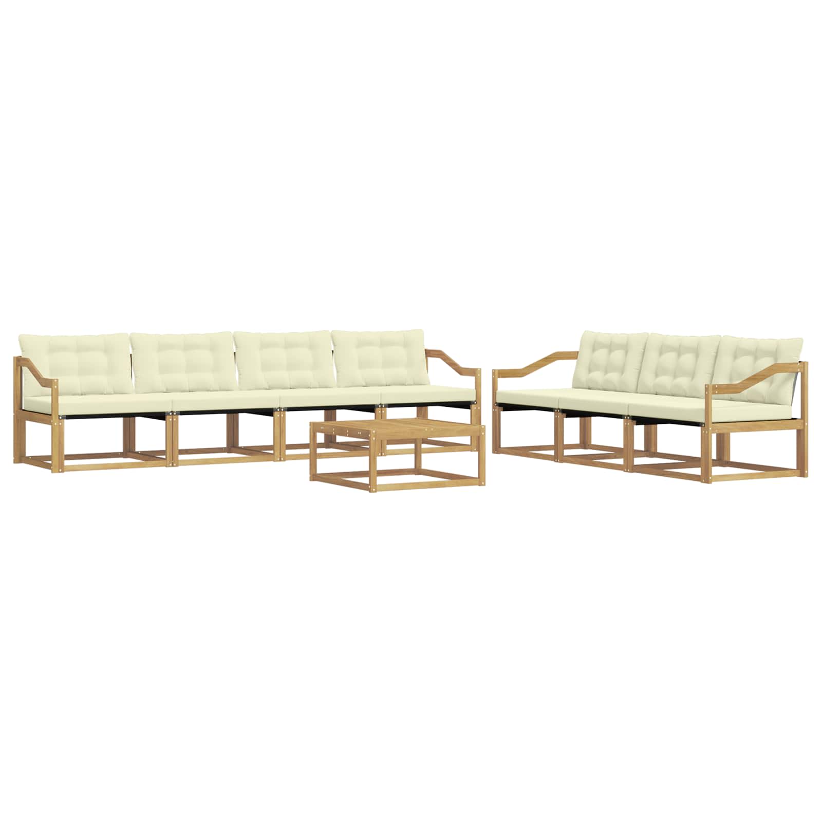 Outdoor-Sofagarnitur 8 pcs Weiß und Creme