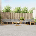 Outdoor-Sofagarnitur 8 pcs Weiß und Hellgrau