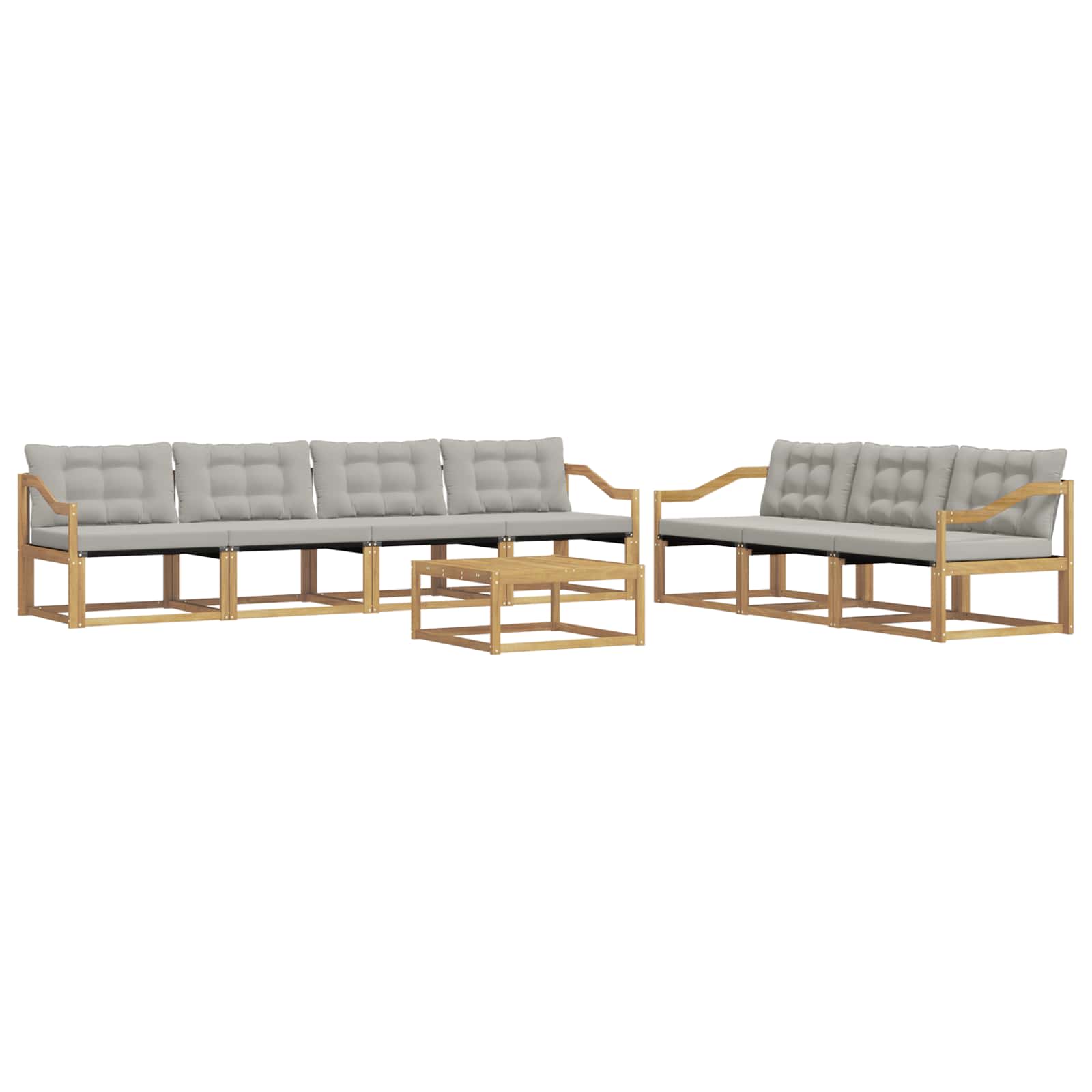 Outdoor-Sofagarnitur 8 pcs Weiß und Hellgrau