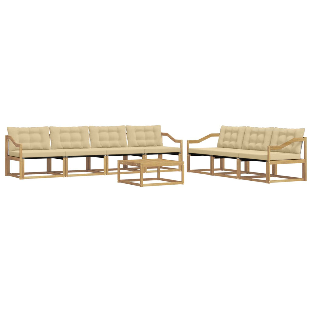 Outdoor-Sofagarnitur 8 pcs Weiß und Beige