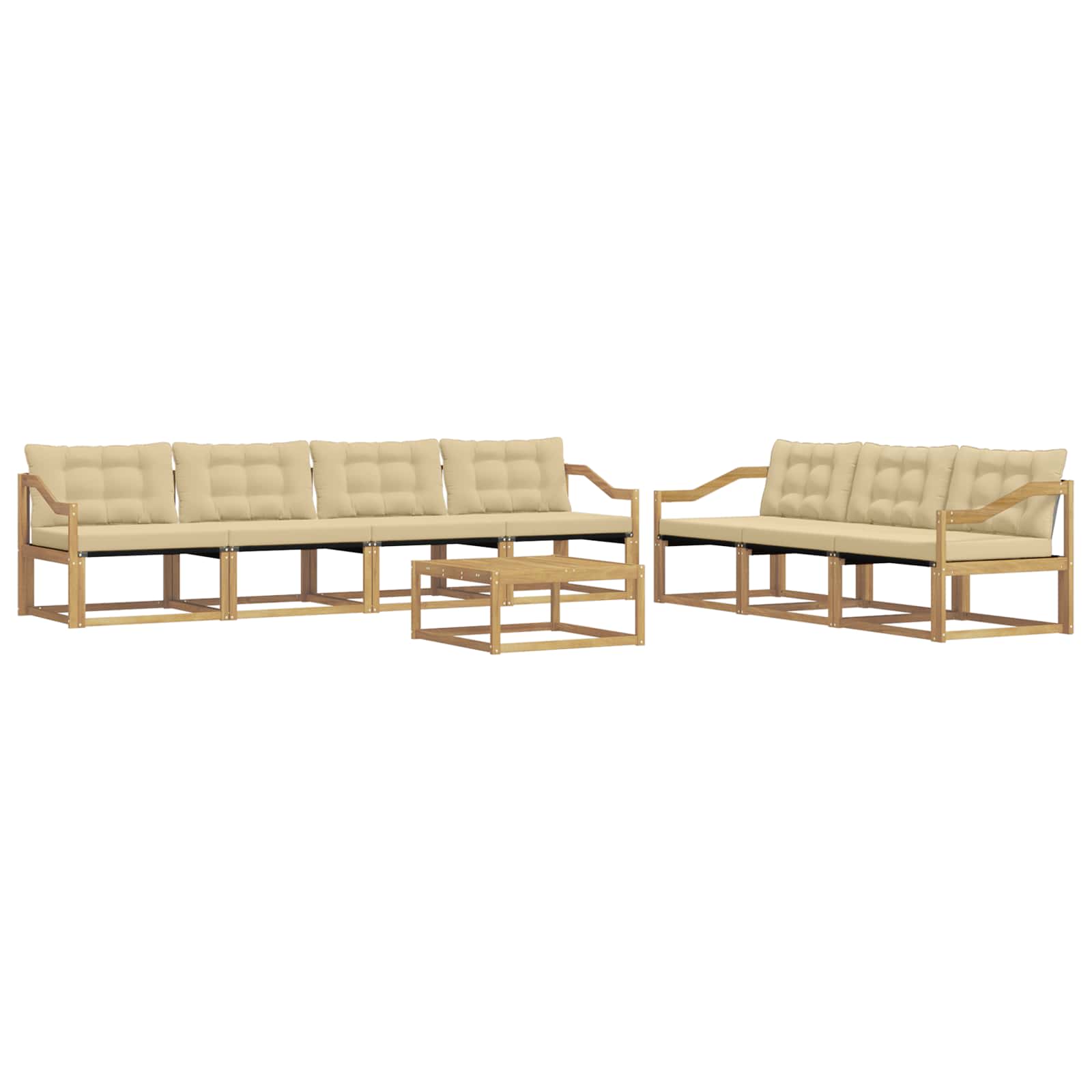 Outdoor-Sofagarnitur 8 pcs Weiß und Beige