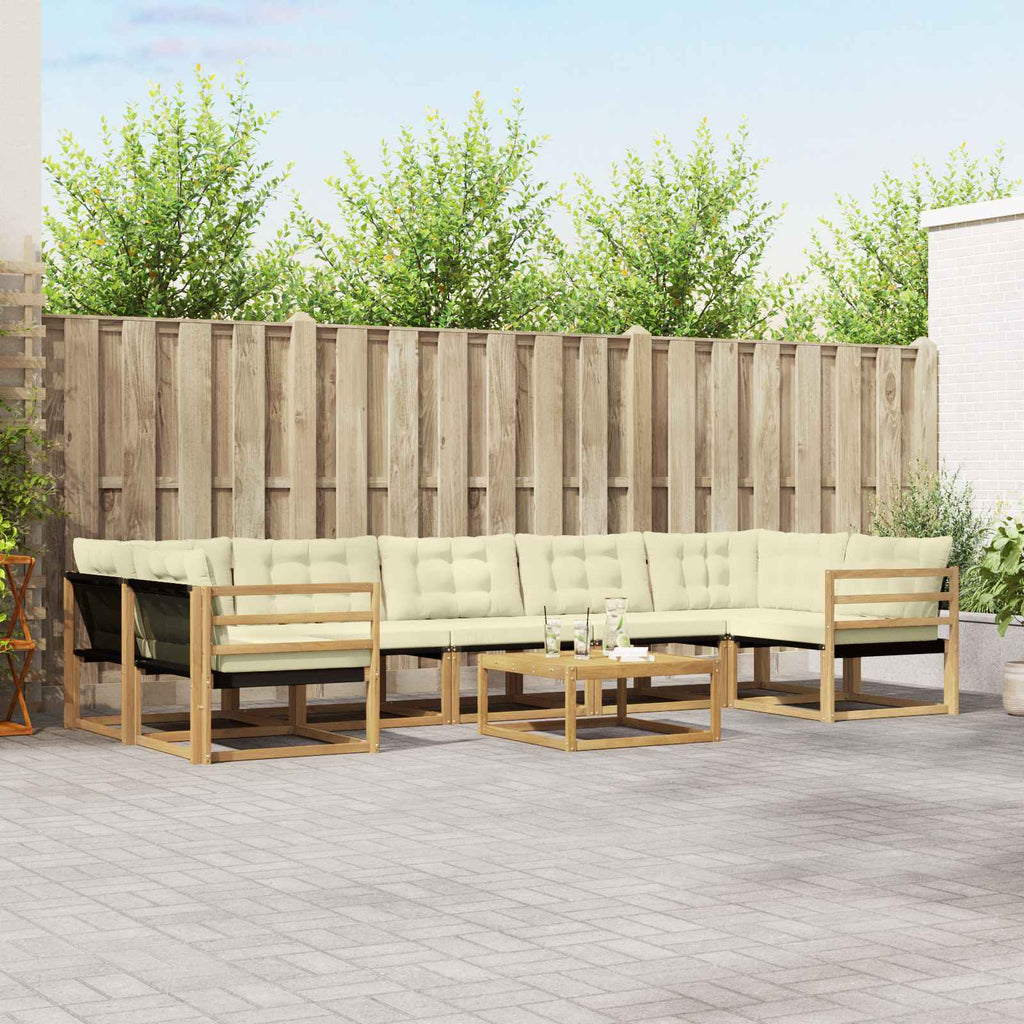 Outdoor-Sofagarnitur 8 pcs Weiß und Creme 79 x 79 x 37 cm