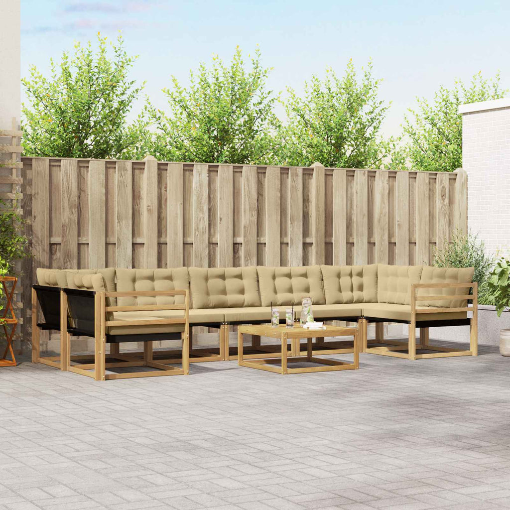 Outdoor-Sofagarnitur 8 pcs Weiß und Beige 79 x 79 x 37 cm