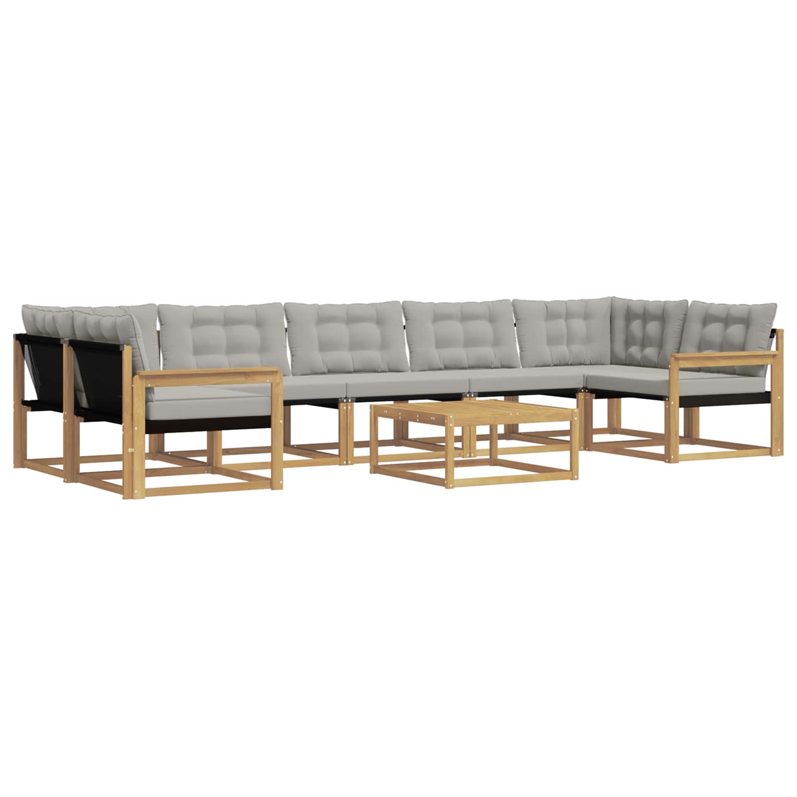 Outdoor-Sofagarnitur 8 pcs Weiß und Hellgrau 79 x 79 x 37 cm
