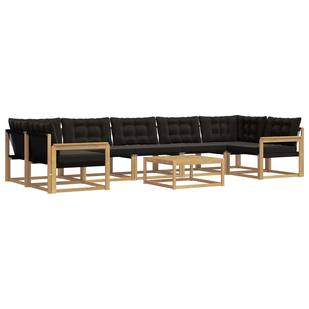 Outdoor-Sofagarnitur 8 pcs Weiß und Schwarz 79 x 79 x 37 cm