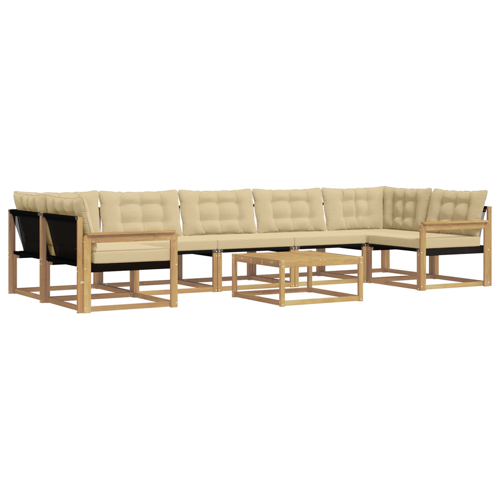 Outdoor-Sofagarnitur 8 pcs Weiß und Beige 79 x 79 x 37 cm