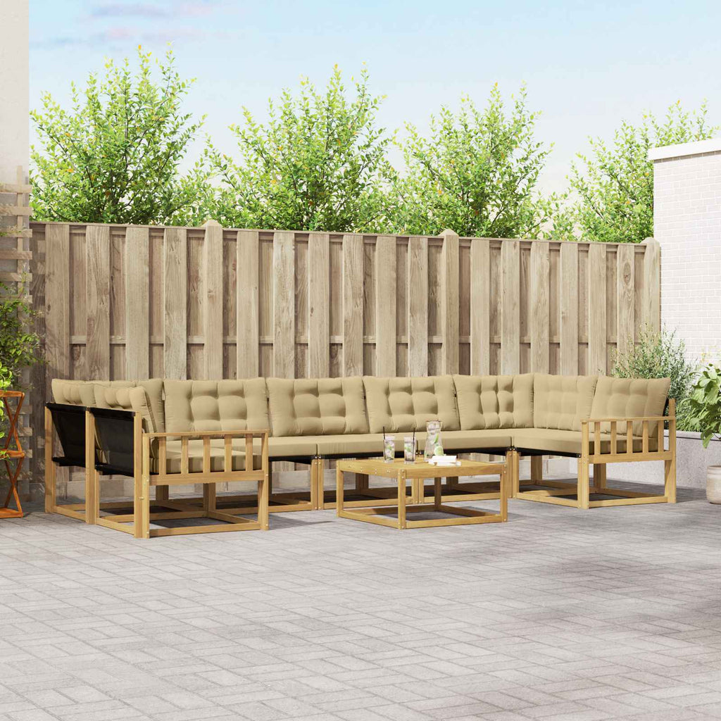 Outdoor-Sofagarnitur 8 pcs Weiß und Beige 79 x 79 x 37 cm