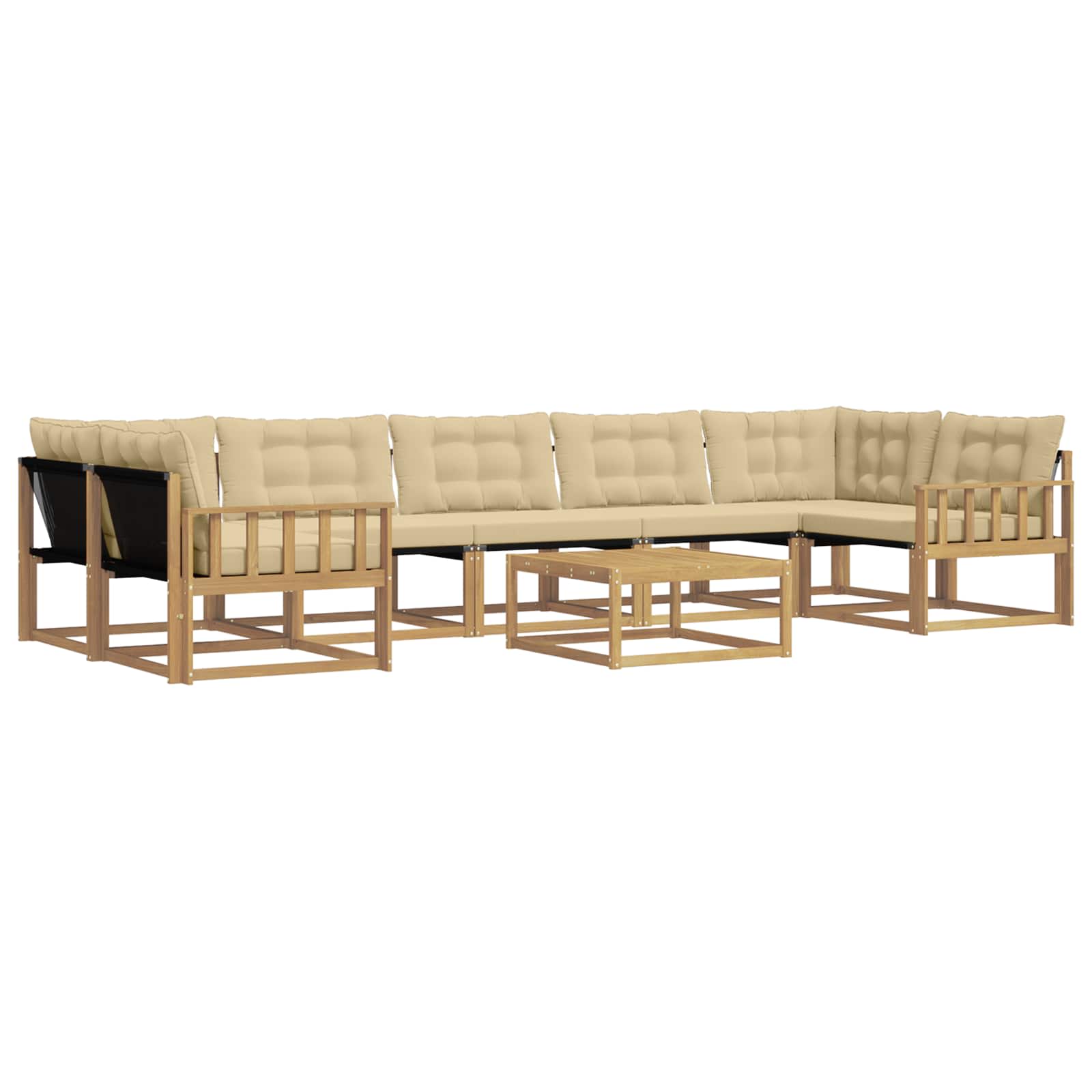 Outdoor-Sofagarnitur 8 pcs Weiß und Beige 79 x 79 x 37 cm