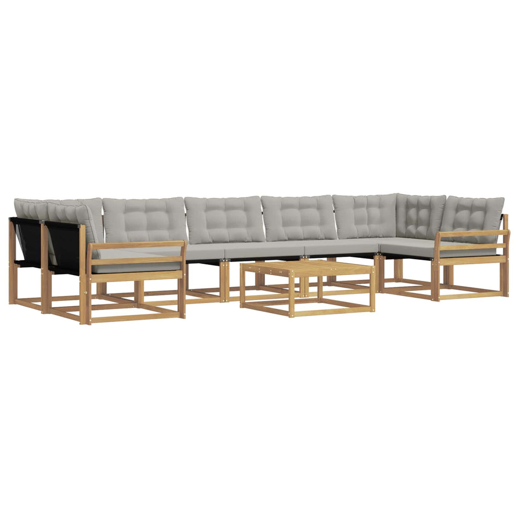 Outdoor-Sofagarnitur 8 pcs Weiß und Hellgrau 79 x 79 x 37 cm