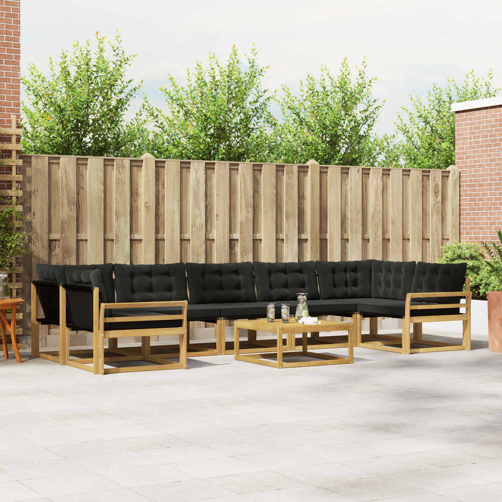 Outdoor-Sofagarnitur 8 pcs Weiß und Schwarz 79 x 79 x 37 cm