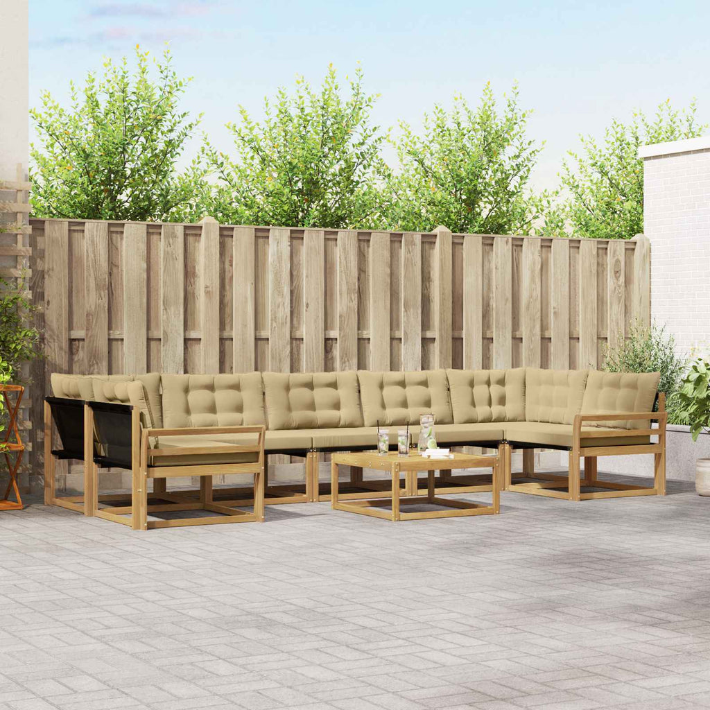Outdoor-Sofagarnitur 8 pcs Weiß und Beige 79 x 79 x 37 cm