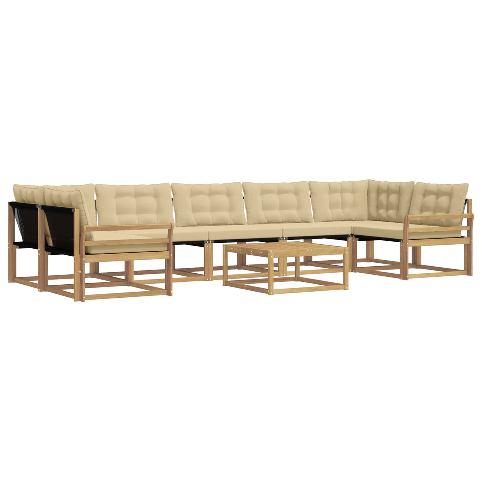 Outdoor-Sofagarnitur 8 pcs Weiß und Beige 79 x 79 x 37 cm