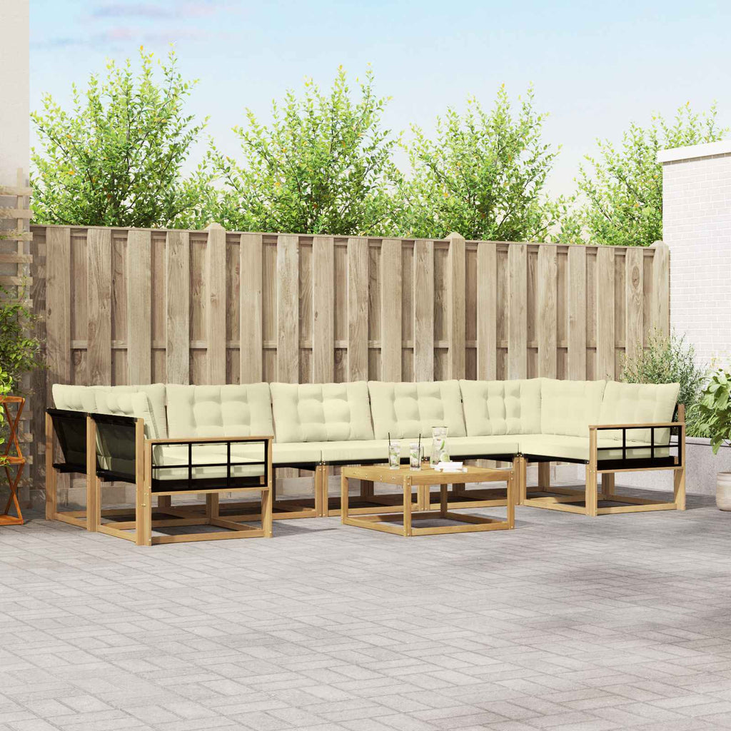 Outdoor-Sofagarnitur 8 pcs Weiß und Creme 79 x 79 x 37 cm