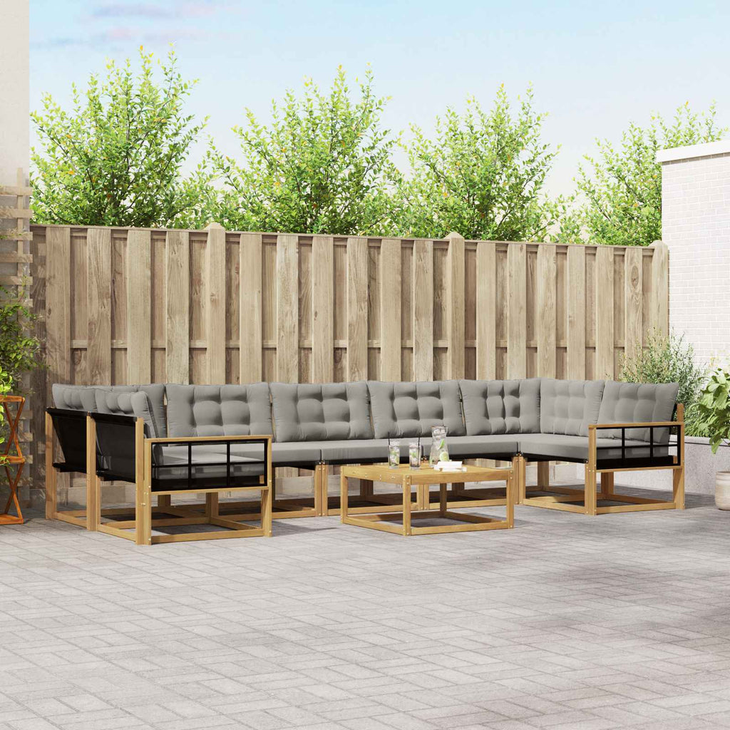 Outdoor-Sofagarnitur 8 pcs Weiß und Hellgrau