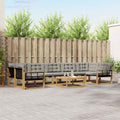 Outdoor-Sofagarnitur 8 pcs Weiß und Hellgrau