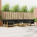 Outdoor-Sofagarnitur 8 pcs Weiß und Schwarz 79 x 79 x 37 cm