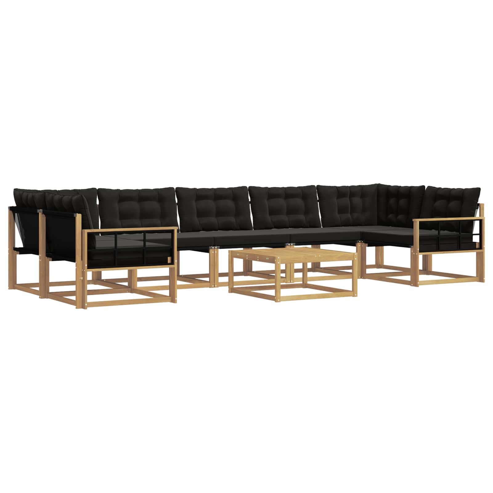 Outdoor-Sofagarnitur 8 pcs Weiß und Schwarz 79 x 79 x 37 cm