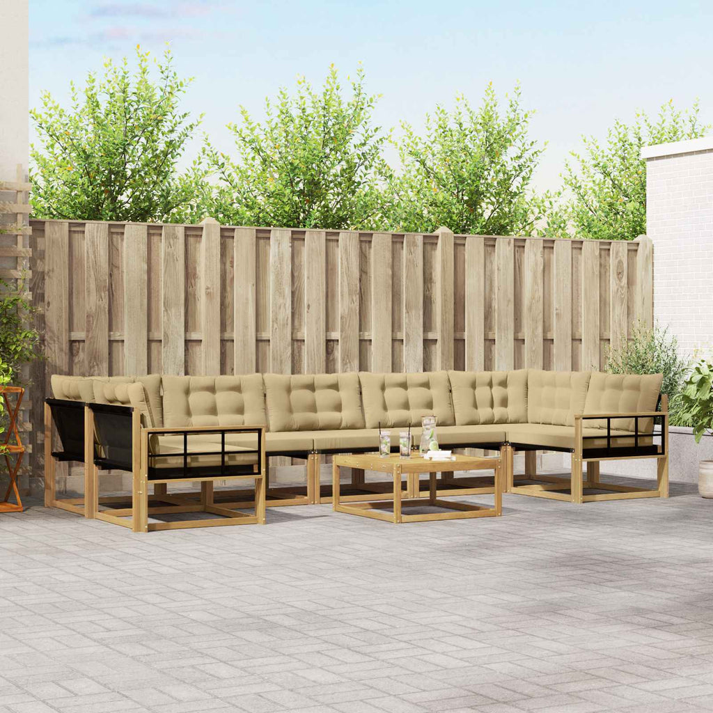 Outdoor-Sofagarnitur 8 pcs Weiß und Beige 79 x 79 x 37 cm