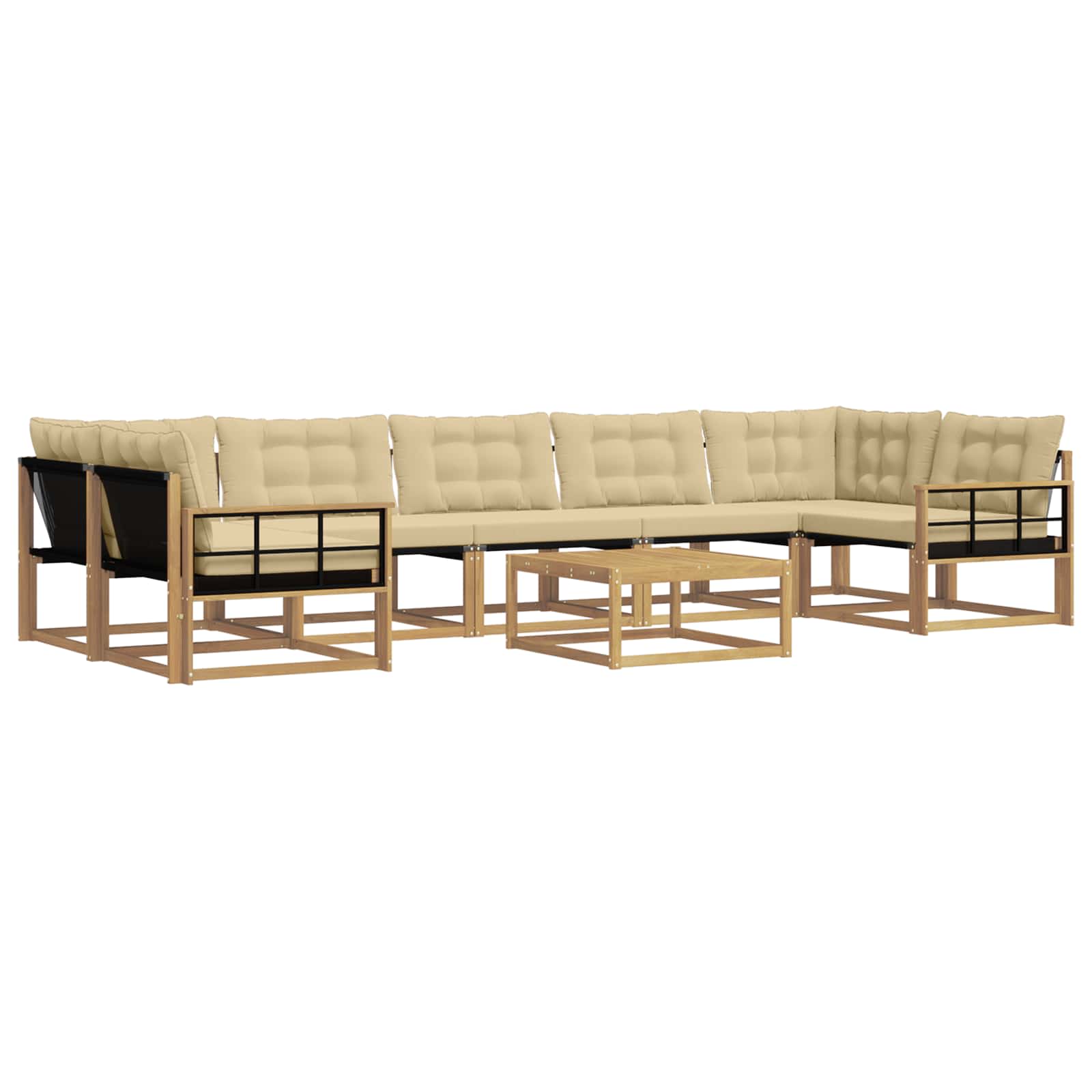 Outdoor-Sofagarnitur 8 pcs Weiß und Beige 79 x 79 x 37 cm