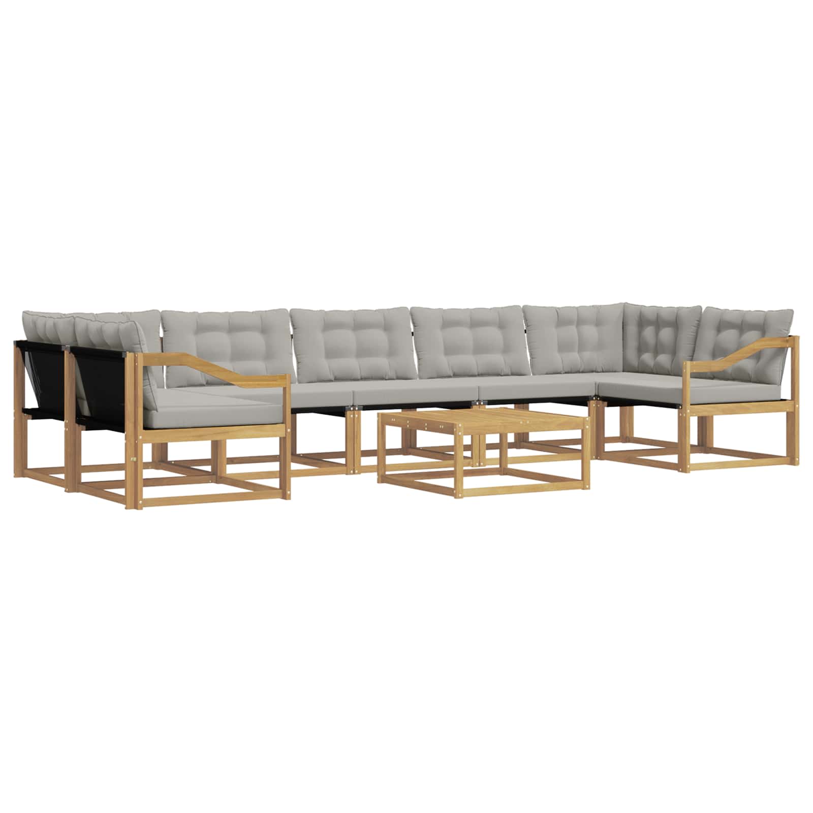 Outdoor-Sofagarnitur 8 pcs Weiß und Hellgrau 79 x 79 x 37 cm