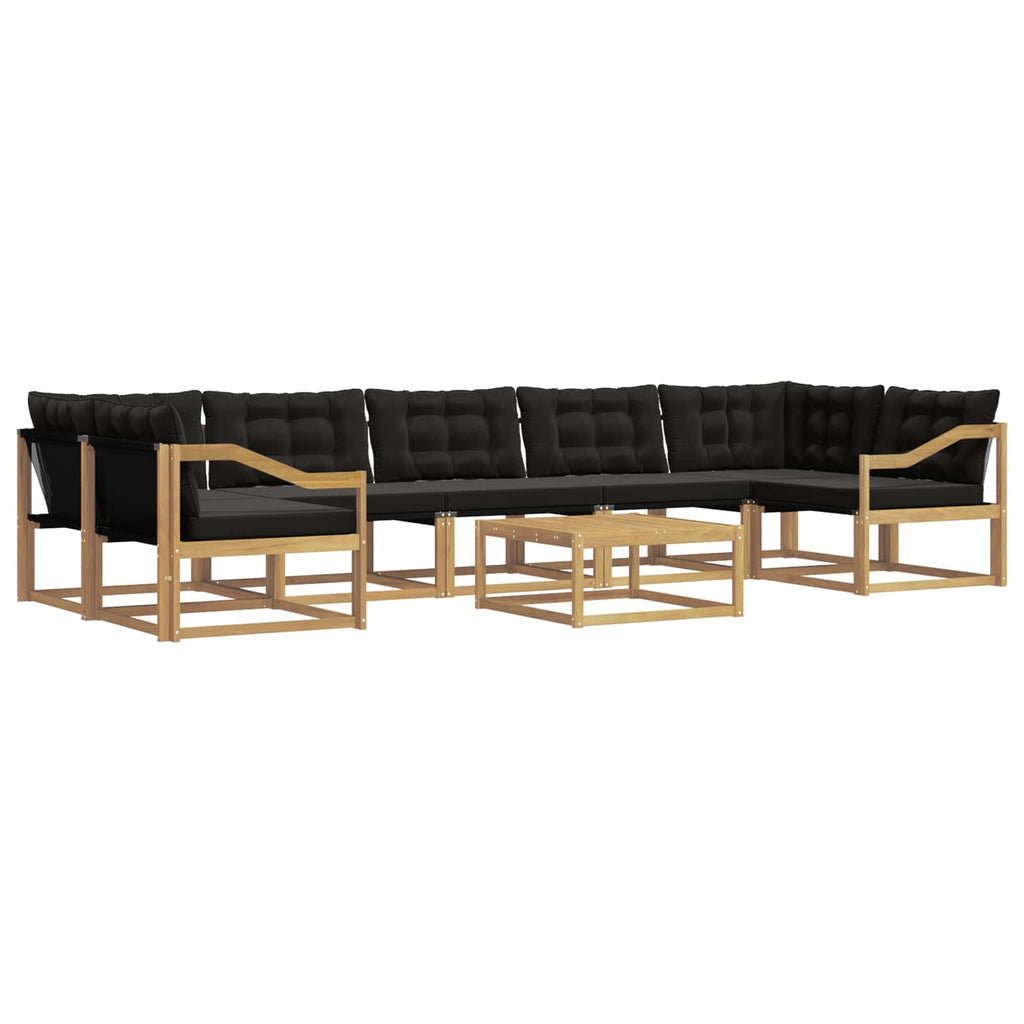Outdoor-Sofagarnitur 8 pcs Weiß und Schwarz 79 x 79 x 37 cm