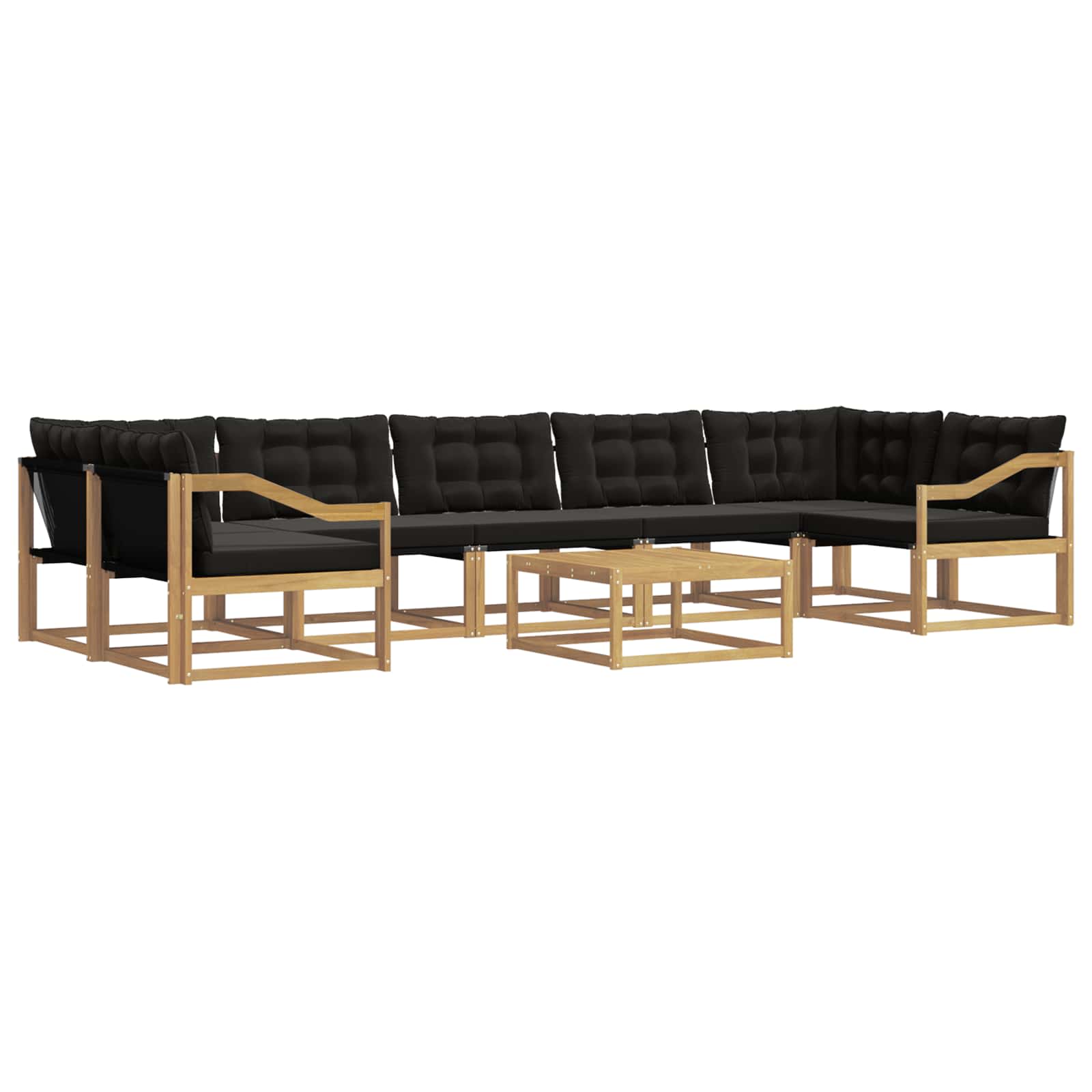 Outdoor-Sofagarnitur 8 pcs Weiß und Schwarz 79 x 79 x 37 cm