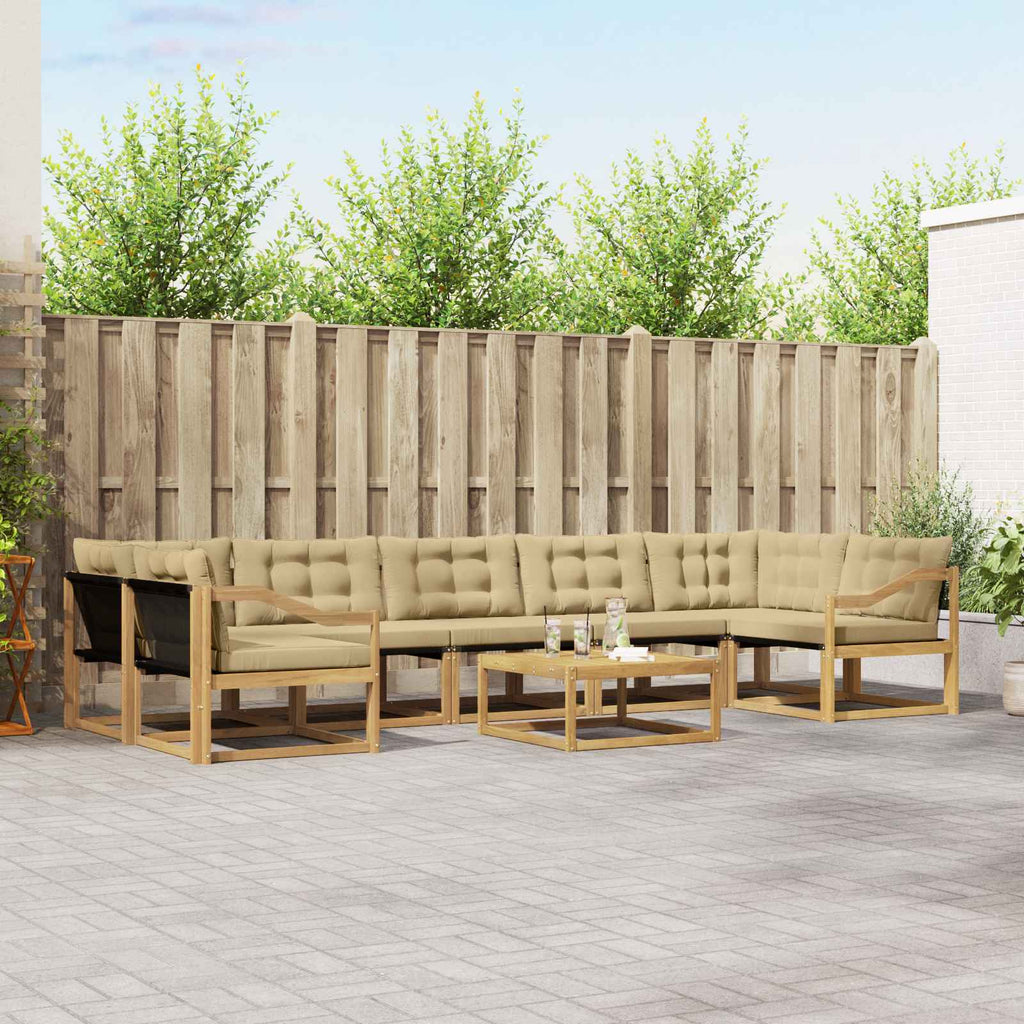 Outdoor-Sofagarnitur 8 pcs Weiß und Beige 79 x 79 x 37 cm