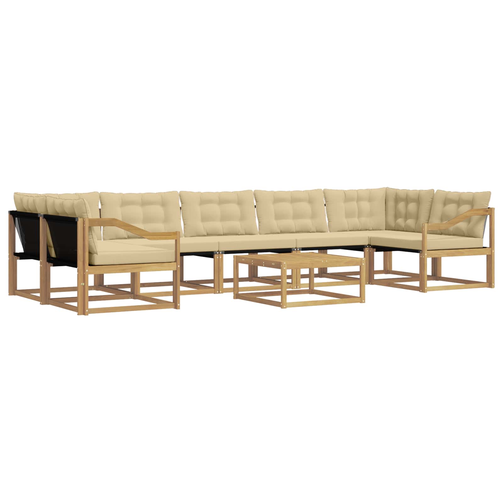 Outdoor-Sofagarnitur 8 pcs Weiß und Beige 79 x 79 x 37 cm