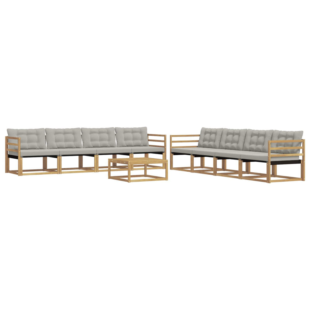 Outdoor-Sofagarnitur 9 pcs Weiß und Hellgrau 79 x 79 x 37 cm