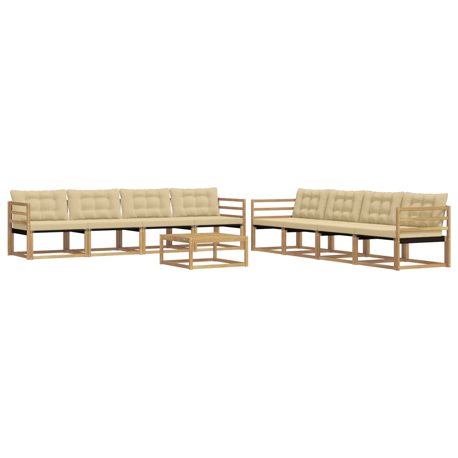 Outdoor-Sofagarnitur 9 pcs Weiß und Beige 79 x 79 x 37 cm