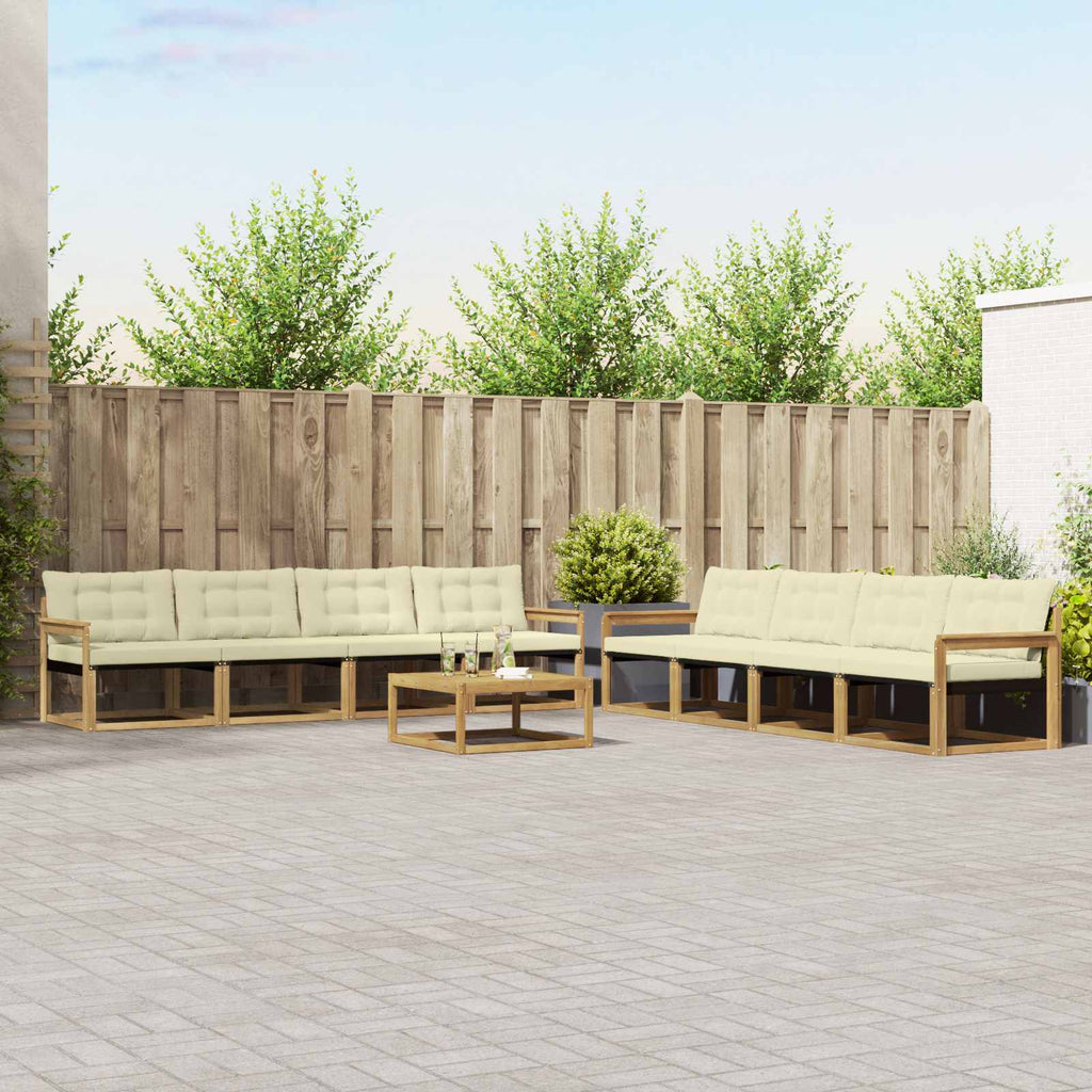 Outdoor-Sofagarnitur 9 pcs Weiß und Creme 79 x 79 x 37 cm