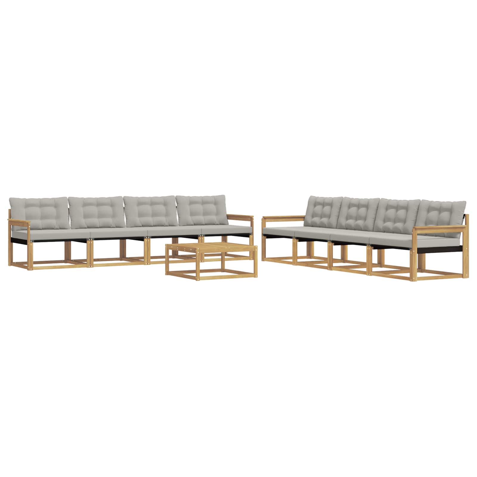Outdoor-Sofagarnitur 9 pcs Weiß und Hellgrau 79 x 79 x 37 cm