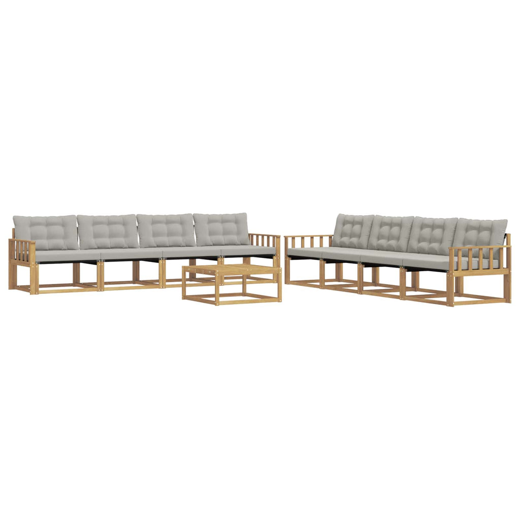 Outdoor-Sofagarnitur 9 pcs Weiß und Hellgrau 79 x 79 x 37 cm