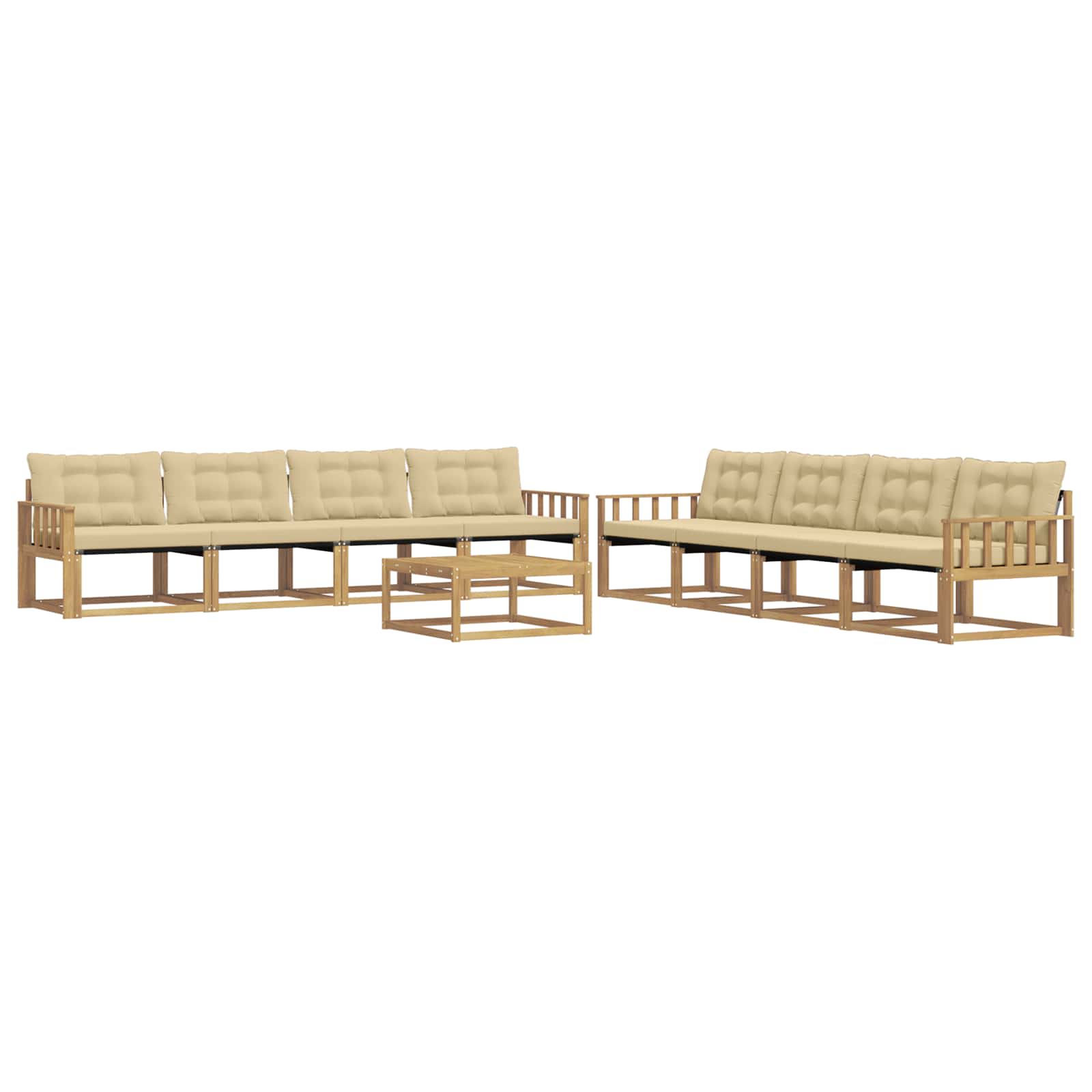 Outdoor-Sofagarnitur 9 pcs Weiß und Beige 79 x 79 x 37 cm
