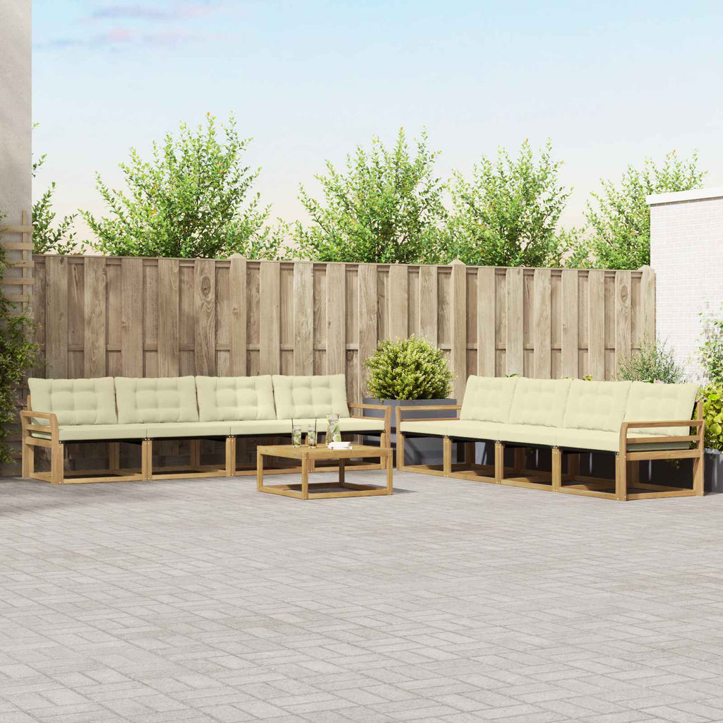 Outdoor-Sofagarnitur 9 pcs Weiß und Creme 79 x 79 x 37 cm
