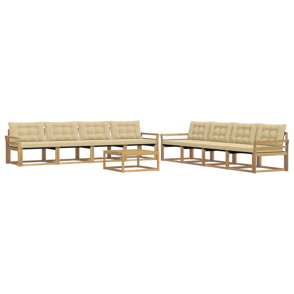 Outdoor-Sofagarnitur 9 pcs Weiß und Beige 79 x 79 x 37 cm